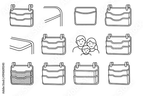 Design smooth icon corners form organizer holder modern vector surfaces safety file