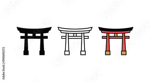 Japanese Torii gates appear in three.