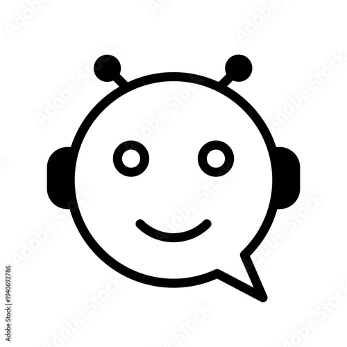 AI chat bot icon. AI speech bubble.