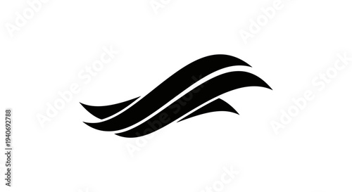 Black Wavy Lines Abstract Design Element.