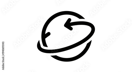 Simple Black Circular Arrow Logo Design.