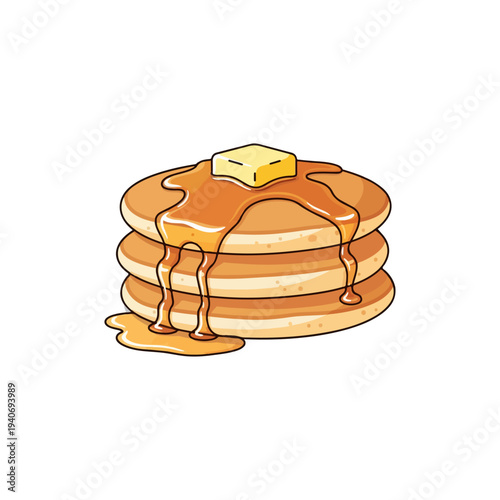 American Pancake Stack with Maple Syrup