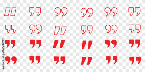 
quotation marks quote icon set