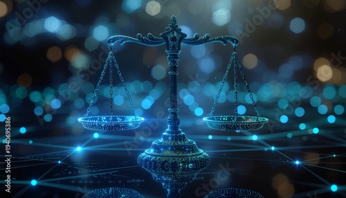 Legal Compliance and Fintech Regulation Concept with Digital Justice Scale