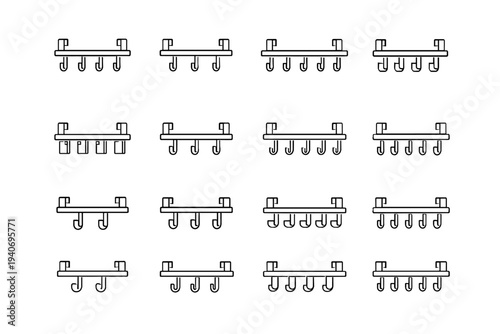 Style vector contemporary icon hook board line organizer form minimalist tidy subtle
