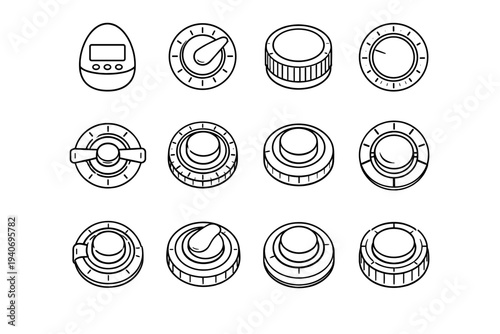 Selector icon ergonomic system centered hybrid frame vector precision timer egg digital
