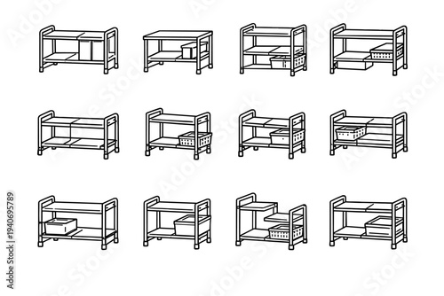 Sink under structure proportions cabinet vector modern icon minimal fit compact rack