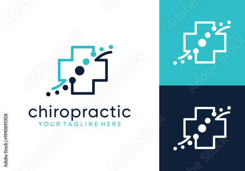 Chiropractic, massage, back pain, and osteopathy vector logo templates. Spinal healthcare logos