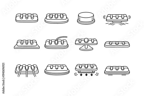 Weighted design icon base cable steady vector magnetic resting stable holder technical