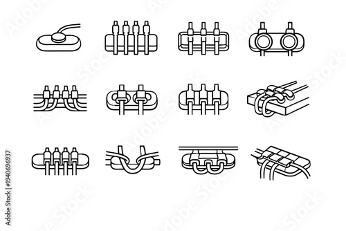 Practical concept icon design organized vector magnetic holder separated clean cable