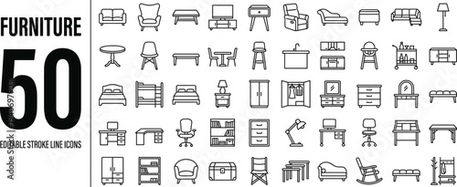Furniture and Home Interior Icons Set