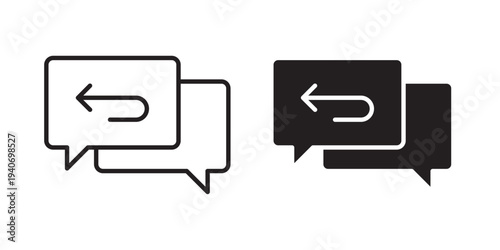 Chat Reply Icon. used for responding to messages in conversations. Commonly used in messaging apps, social media platforms. Vector illustration with stroke and fill on a white background.