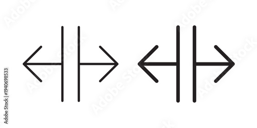 Content Divider Icon. used to separate sections and organize layout in digital interfaces. Commonly used in web design, dashboards. Vector illustration with stroke and fill on a white background.