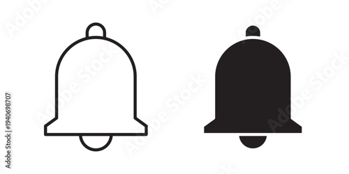 Notification Bell Active Icon. used to indicate enabled alerts and notifications. Ideal for messaging apps, social media platforms. Vector illustration with stroke and fill on a white background.
