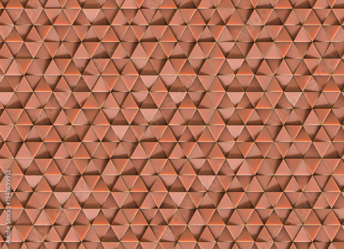 3D Rendering of Rubber tile surface with repeating triangular geometric relief pattern