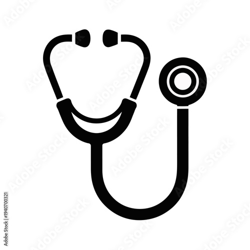 Stethoscope medical tool on white background for healthcare and heart examination