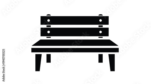 Simple black park bench illustration a striking graphic silhouette