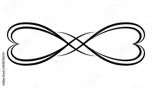 Flourish calligraphic design element. Page decoration symbol to embellish your layout. Linear of vintage swirl