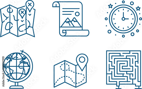Navigation and time management icons