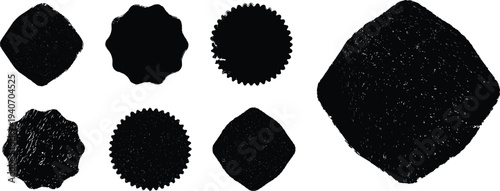 Grunge post Stamps Collection, Circles. Banners, Insignias , Logos, Icons, Labels and Badges Set . vector distress textures.blank shapes.
