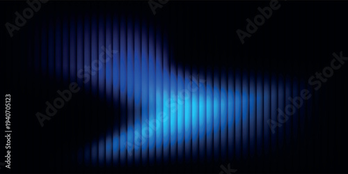 Blue And Navy Gradient Ripple Glass Texture On A Dark Background. A Modern Digital Abstract Design Featuring Smooth Vertical Lines And A Sense Of Dynamic Liquid Motion