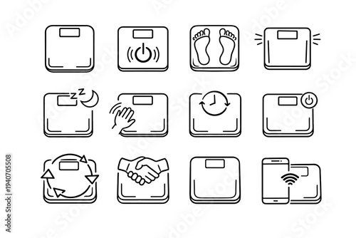 Tidy icons zone feature scale design icon instant digital modern auto convenience