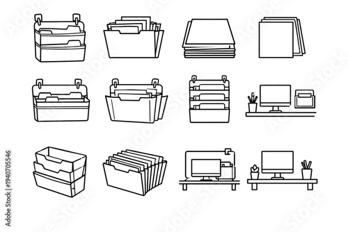 Concept capacity support vector icon solution file outline document door utility over