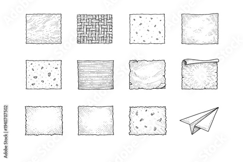 Scatter deckle kraft image simple vector paper sheet glow icon pulp hint