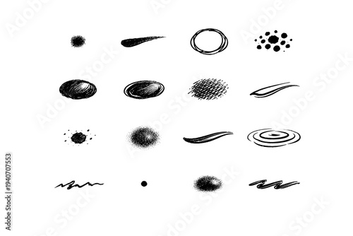 Icon dot vector mellow mark stroke generation imperfection simple friction image grain