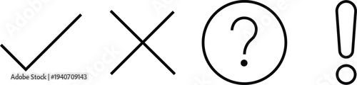 Black symbols on white background question mark exclamation mark