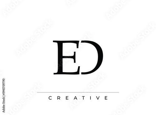 ED creative logo design element with modern typography and simple lines