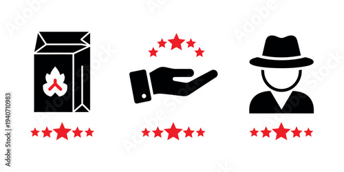 Magician performance rating icons with stars