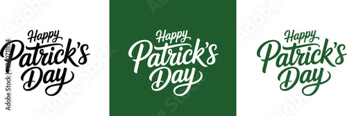 Happy St Patrick's Day Hand Lettering Typography Irish Holiday Vector