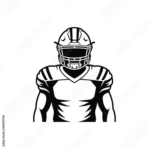 American football player wears protective.