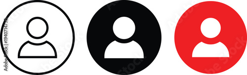 Three colored user profile user profile colored black white person profile avatars