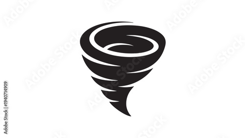 Tornado Icon – Twister Storm Weather Disaster Meteorology Symbol Minimal Vector