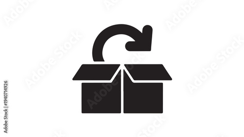 Open Box With Arrow Icon – Package Unboxing Delivery Logistics Symbol Minimal Vector