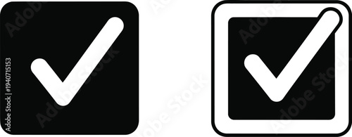 Checkmark icons isolated on transparent background, Vector