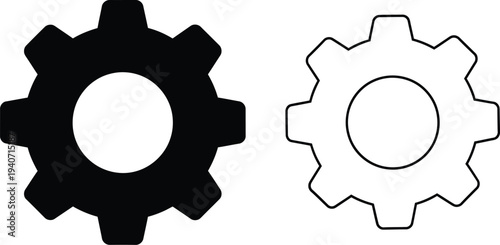 Gear cog wheels mechanical isolated on transparent background, Vector