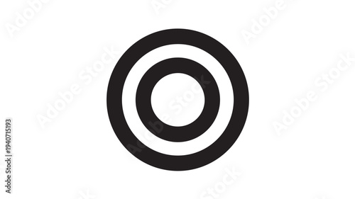 Concentric Circles Geometric Pattern Abstract Bullseye Target Vector Design Element Isolated on White