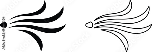 Abstract flying fish logo design isolated on transparent background, Vector