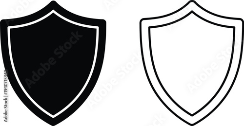 Shield icon security protection symbol isolated on transparent background, Vector