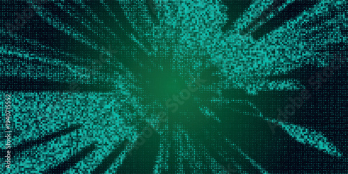 Technology digital futuristic internet network connection dark black background, green abstract cyber information communication, Ai big data science, innovation future tech line. eps10