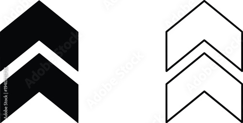 Chevron arrow icons isolated on transparent background, Vector