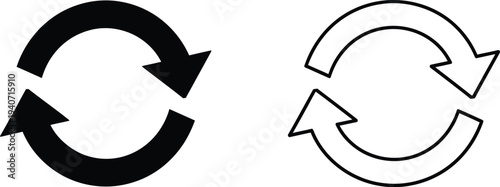 Recycling symbol icons isolated on transparent background, Vector