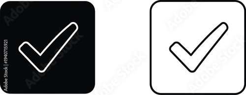 Checkmarks icons isolated on transparent background, Vector