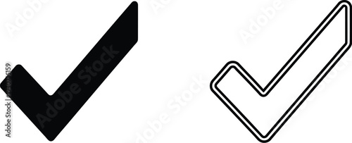 Checkmarks vector icons isolated on transparent background, Vector