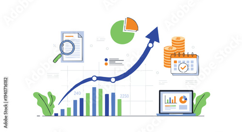 Set of business and finance icons vector