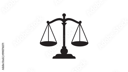 Scales of Justice Icon Balance Law Symbol for Legal Fairness and Court Authority