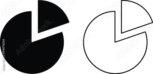 Pie chart infographic elements isolated on transparent background, Vector